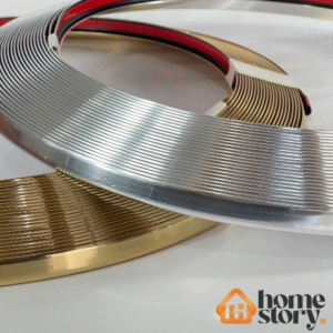 Perfil cantoneira de pvc metalizadas 15mm x 6mm com autocolante