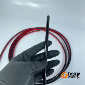 Perfil meia cana preto e branco brilhantes com autocolante diferentes tamanhos