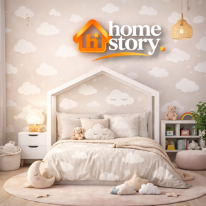 Papel de Parede Infantil Nuvens Rosa e Branco Fofura Baby FF4014 0,53x10m Rolo