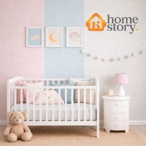 Papel de Parede Infantil Azul com Risquinhos Brancos 0,53x10m Fofura Baby FF4017 Lavável Rolo Fechado