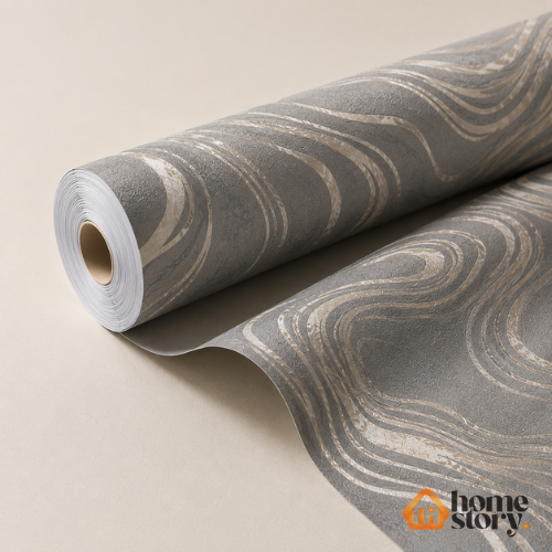 Papel De Parede Moderno Cinza Com Linhas Prata Vinílico Lavável 53cm x 10mts - Imagem 9