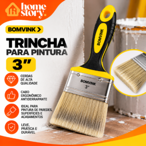 Trincha para Pintura BOMVINK 3 Polegadas com Cabo Ergonômico