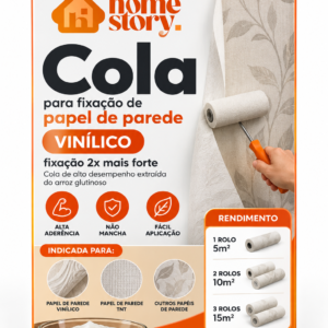 Cola Em Pó Rápida Para Papel de Parede Orgânica 180gr faz de 5 a 6 rolos