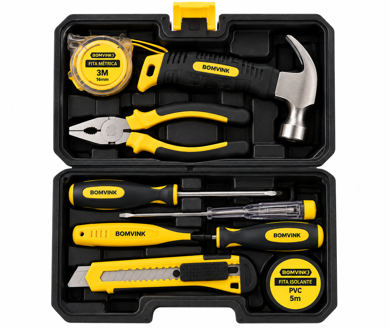Kit de Ferramentas BOMVINK 9 Peças com Maleta para Reparos Domésticos - Imagem 3