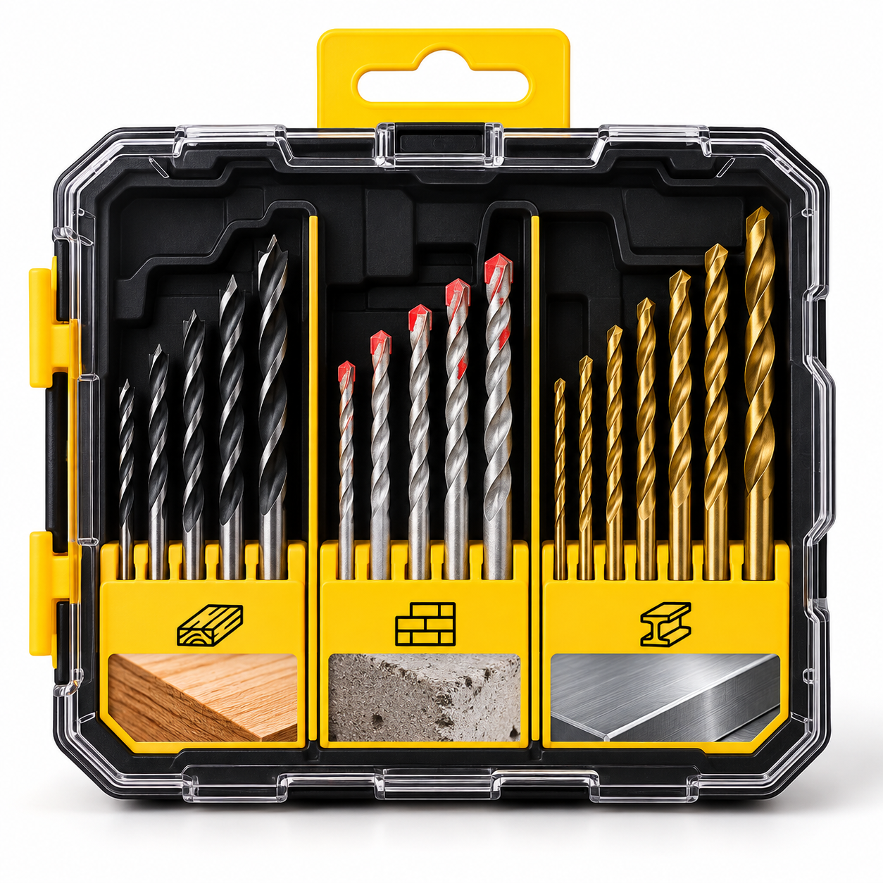 Kit de Brocas BOMVINK 16 Peças para Madeira Concreto e Metal - Imagem 2